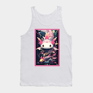 Cute Axolotl Anime Art Design | Cute Animals | Axolotl Hentaii Chibi Kawaii Design Tank Top